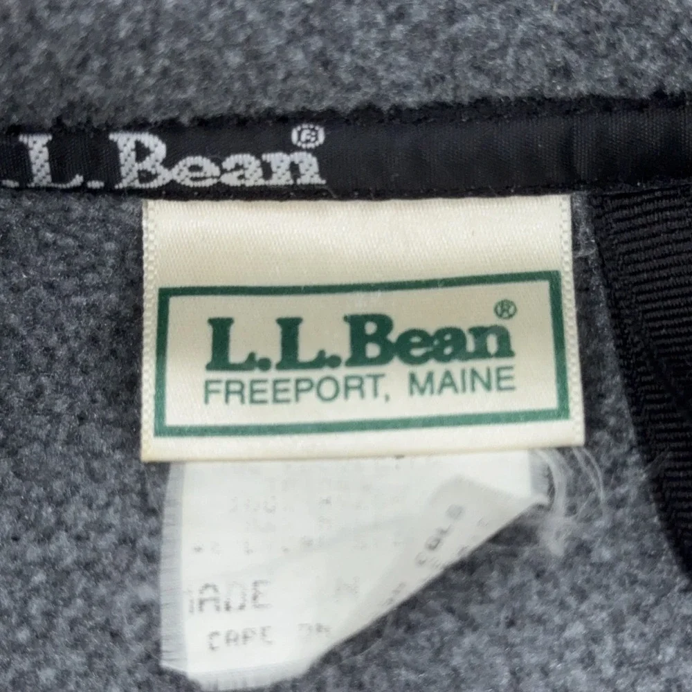 LL Bean Jacket FITS XL (Tag‎ L) Gray Full Zip Fleece Outdoor Layer Warm